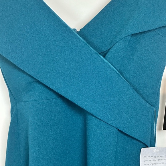 Lulus Teal Pleat Bodycon Dress XS NWT MIDI length - Picture 3 of 9